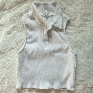 Cropped collard sleeveless shirt from Tillys